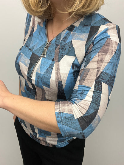 DORIS 3/4 sleeve zip top