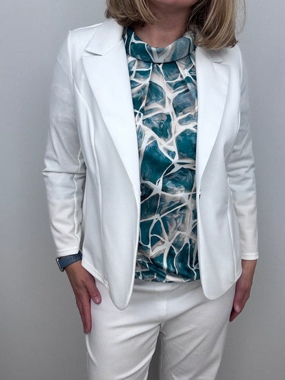 SABRINA high neck top with gently elasticated hem