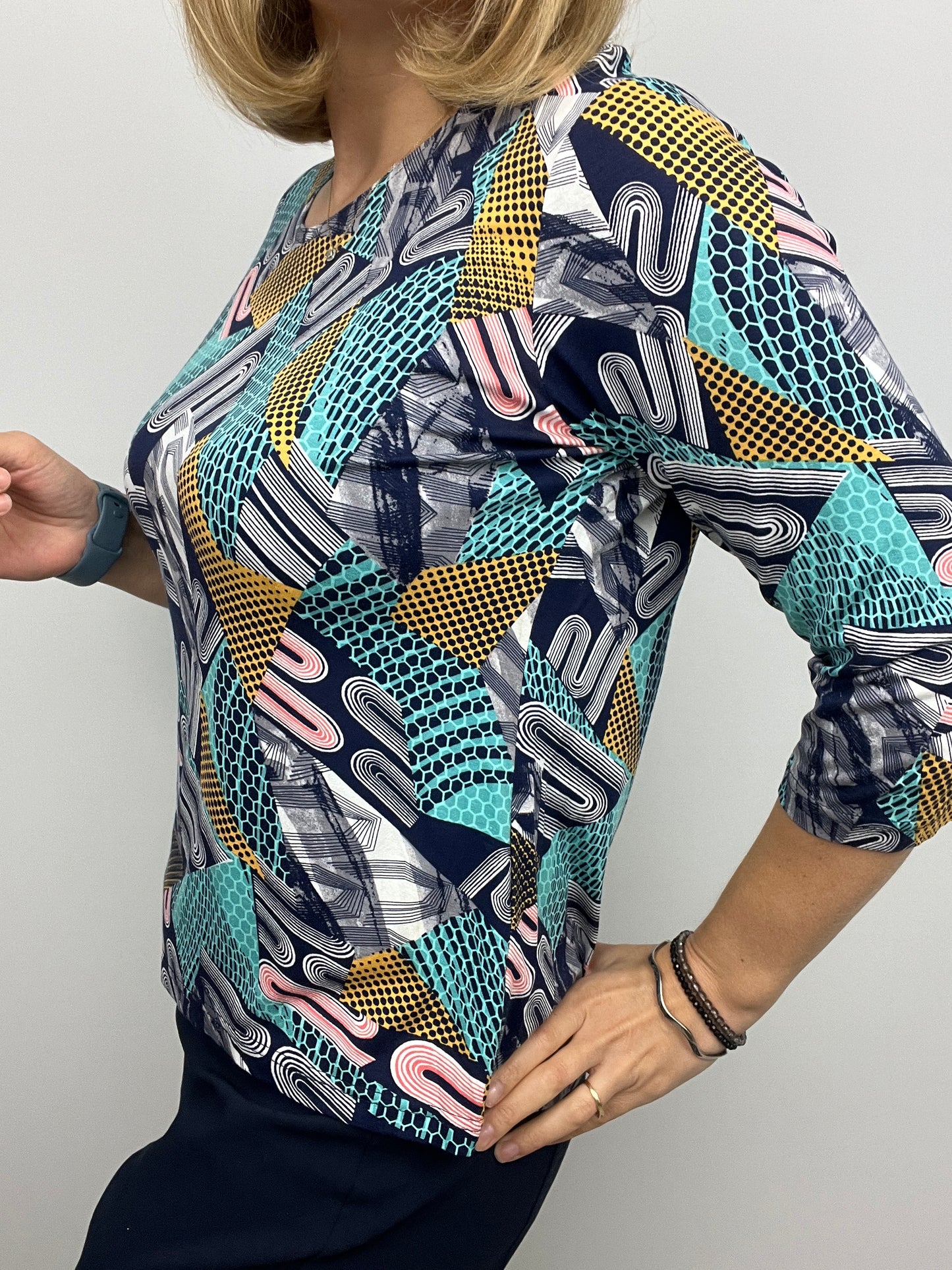 MARGARET cotton feel style top 3/4 sleeves