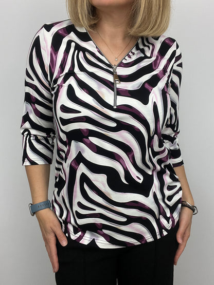 CHELSEA zip top 3/4 sleeve