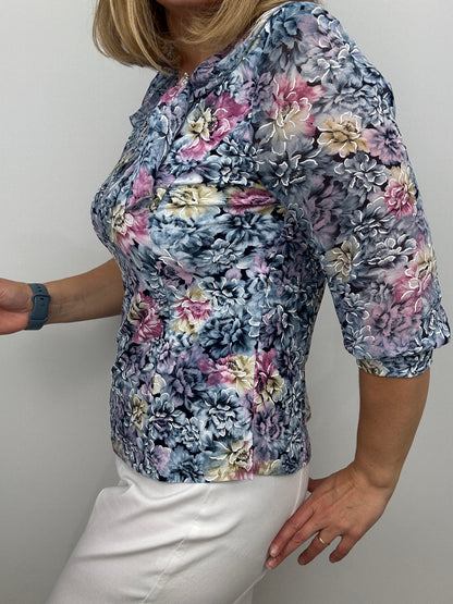 ABBEY top with bow detail at neckline