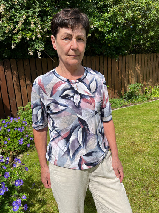 HAZEL short sleeve top with wide band