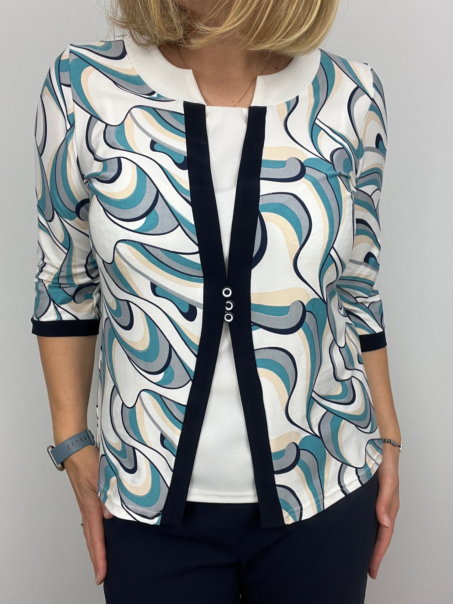 GWENDOLINE twin-set effect top