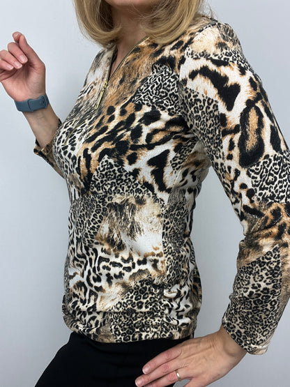 MONICA fine knit zip top