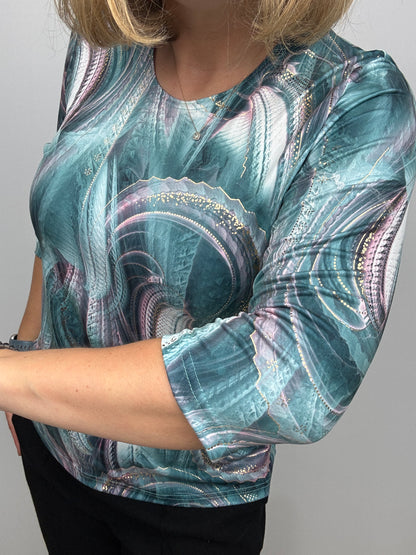 HARMONY peachy feeling style top 3/4 sleeves