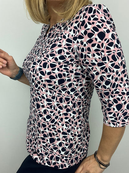 REGINA top with mini v-neck