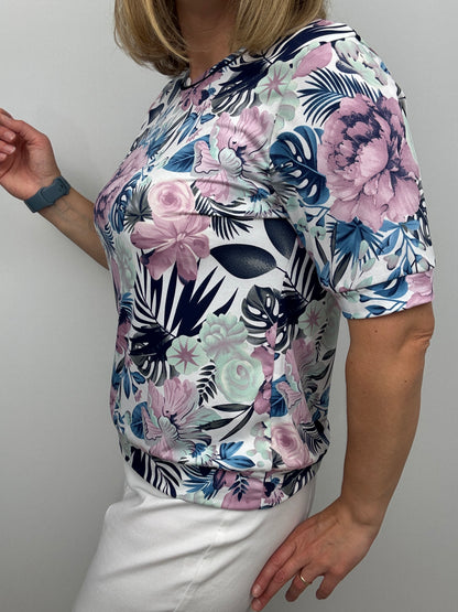 NANCY short sleeve top with wide band