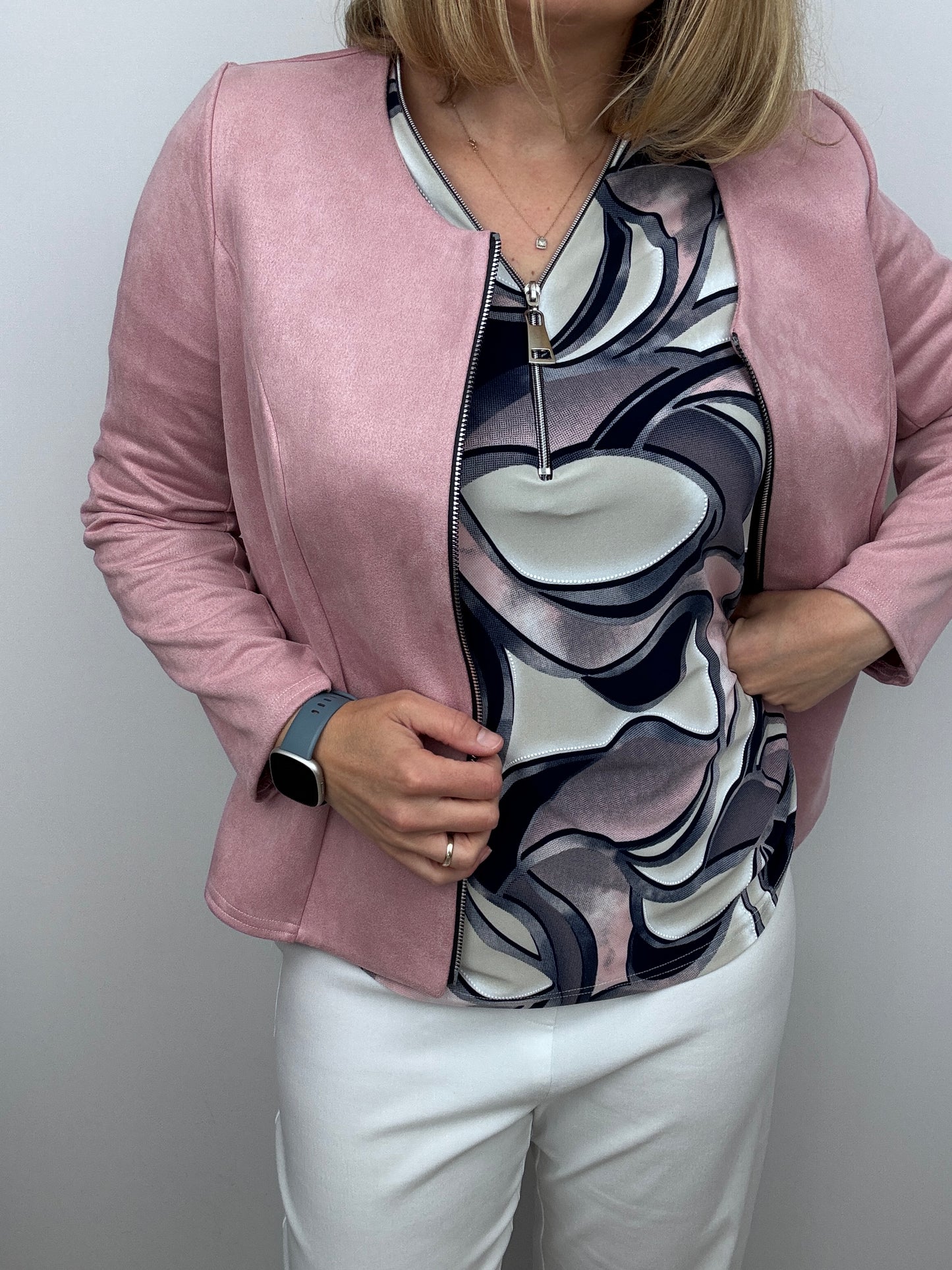 RACHEL 3/4 sleeve zip top