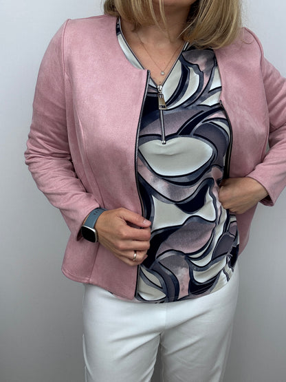 RACHEL 3/4 sleeve zip top