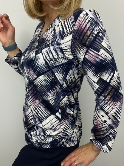 COLETTE fine knit zip top