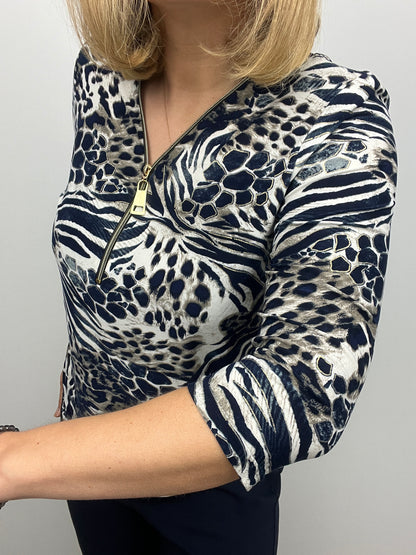 CAROLINE zip top 3/4 sleeve