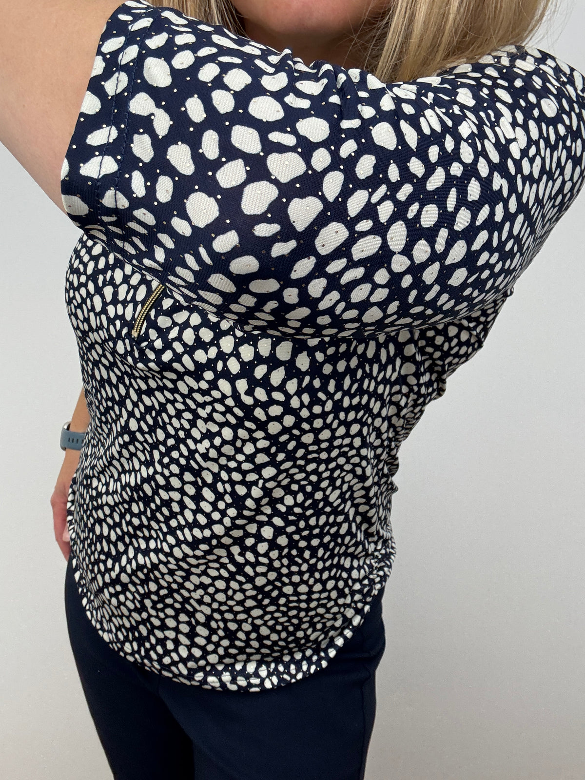 KIMBERLEY plum 3/4 sleeve zip top
