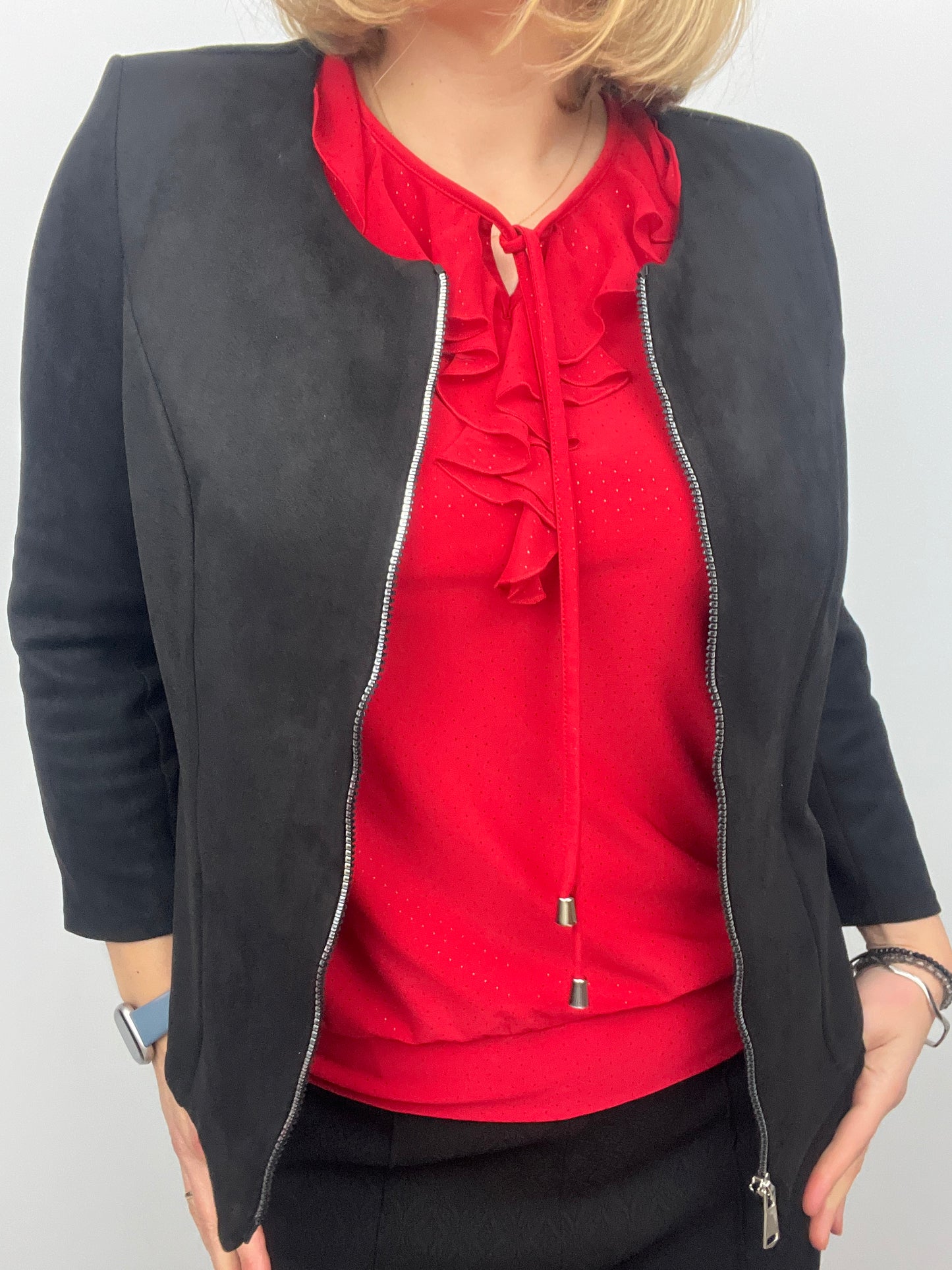 Suedette jacket black