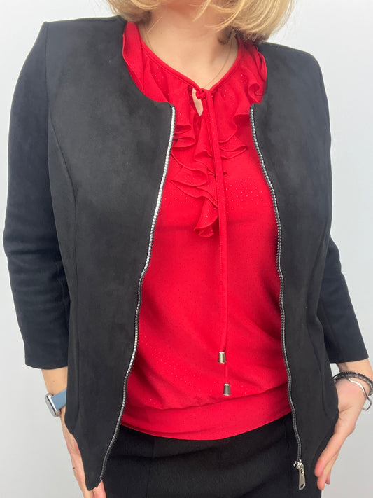 Suedette jacket black
