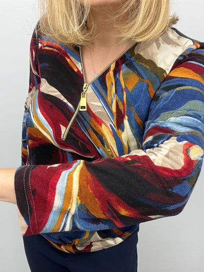 PAULINE fine knit zip top