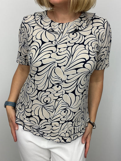 ALANA top with single frill neckline
