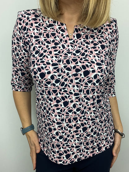 REGINA top with mini v-neck