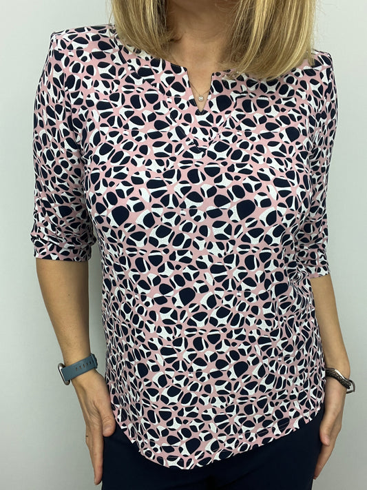 REGINA top with mini v-neck