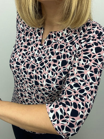 REGINA top with mini v-neck