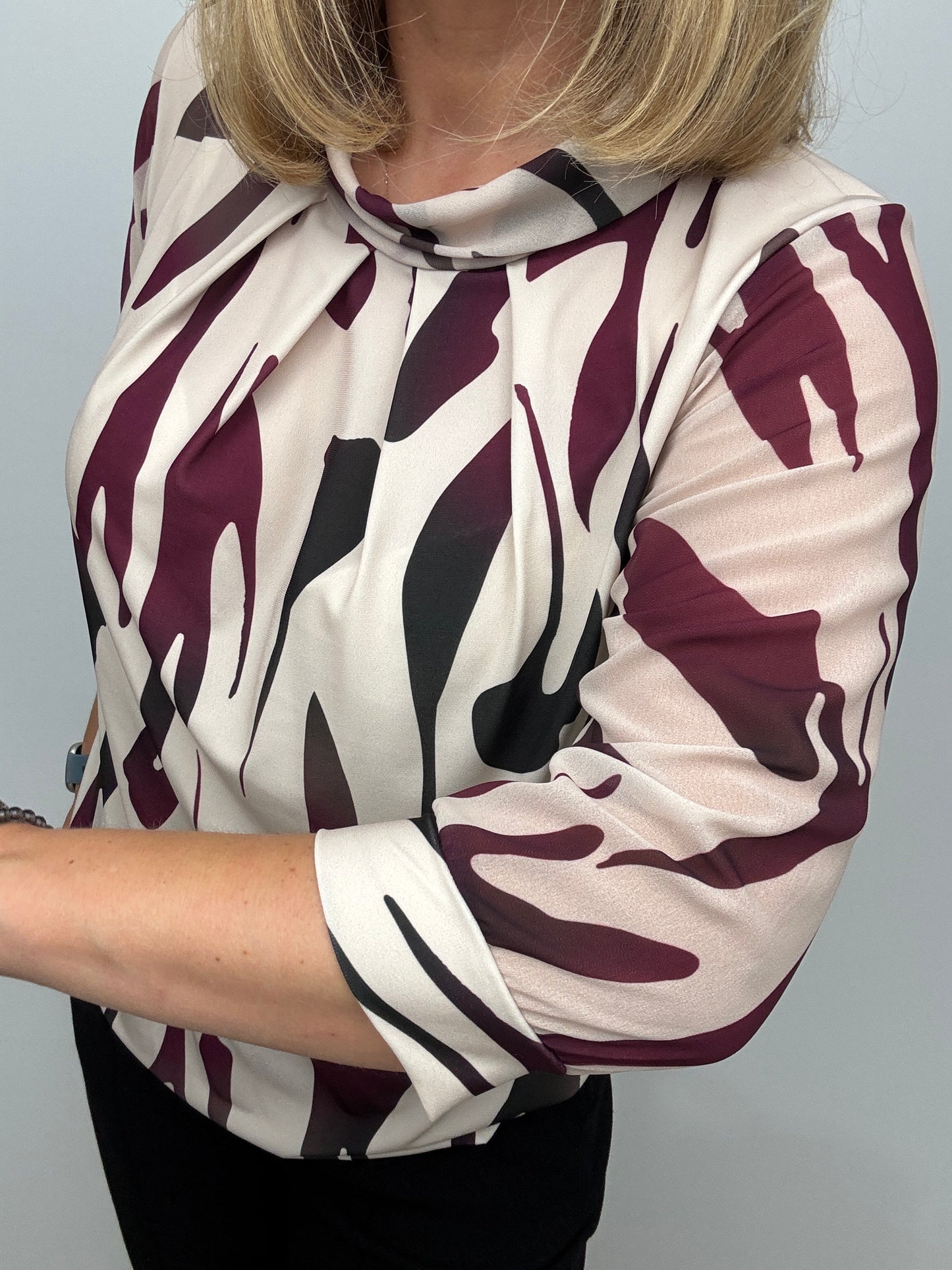 BAILEY high neck top with gently elasticated hem