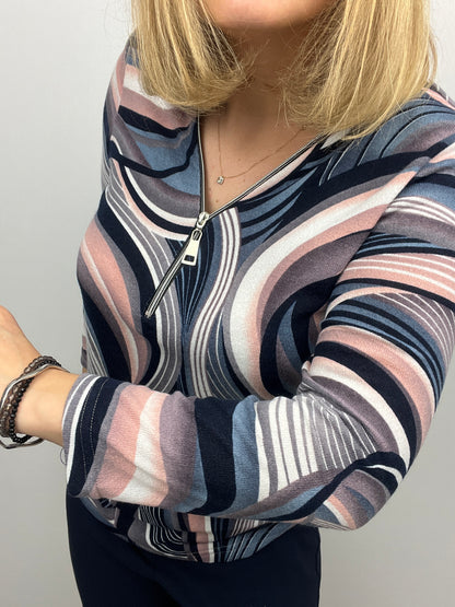 ESTELLE fine knit zip top