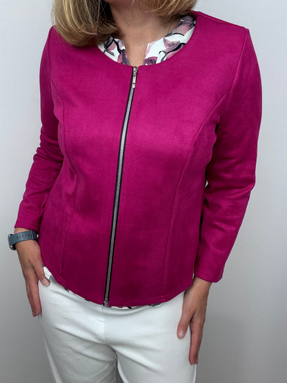 Fuchsia suedette jacket
