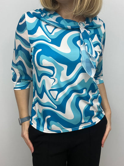 MIRABEL top with bow detail at neckline