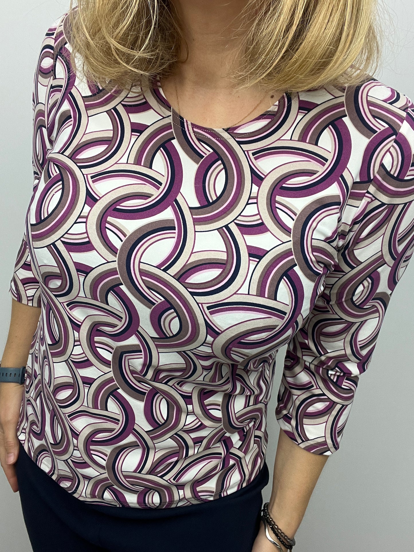 ARETHA peachy feeling style top 3/4 sleeves