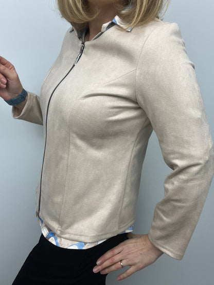 Suedette jacket beige
