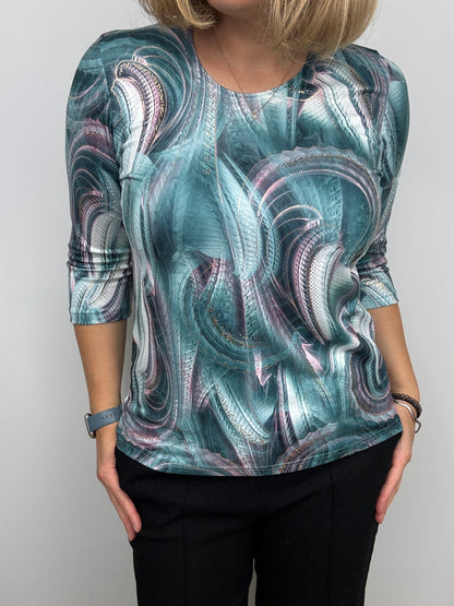 HARMONY peachy feeling style top 3/4 sleeves