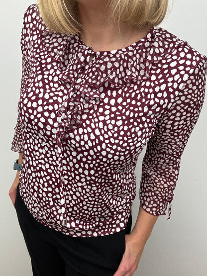 LAYLA burgundy ruffle top