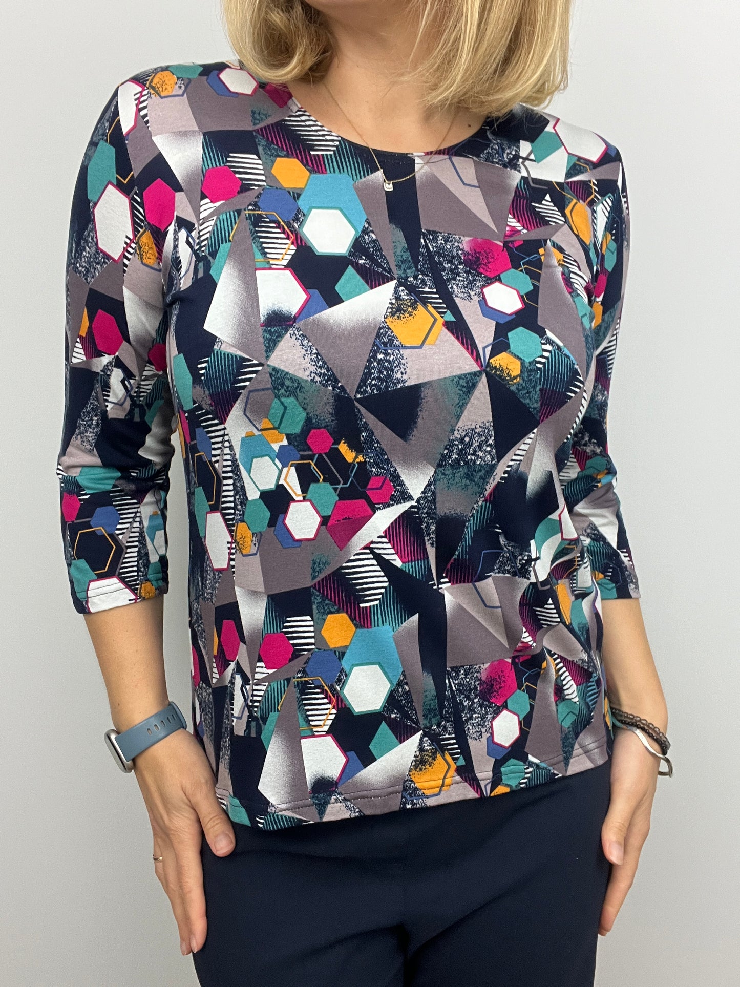 CHLOE cotton feel style top 3/4 sleeves