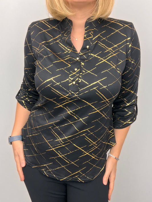 JILL stand-up collar party top