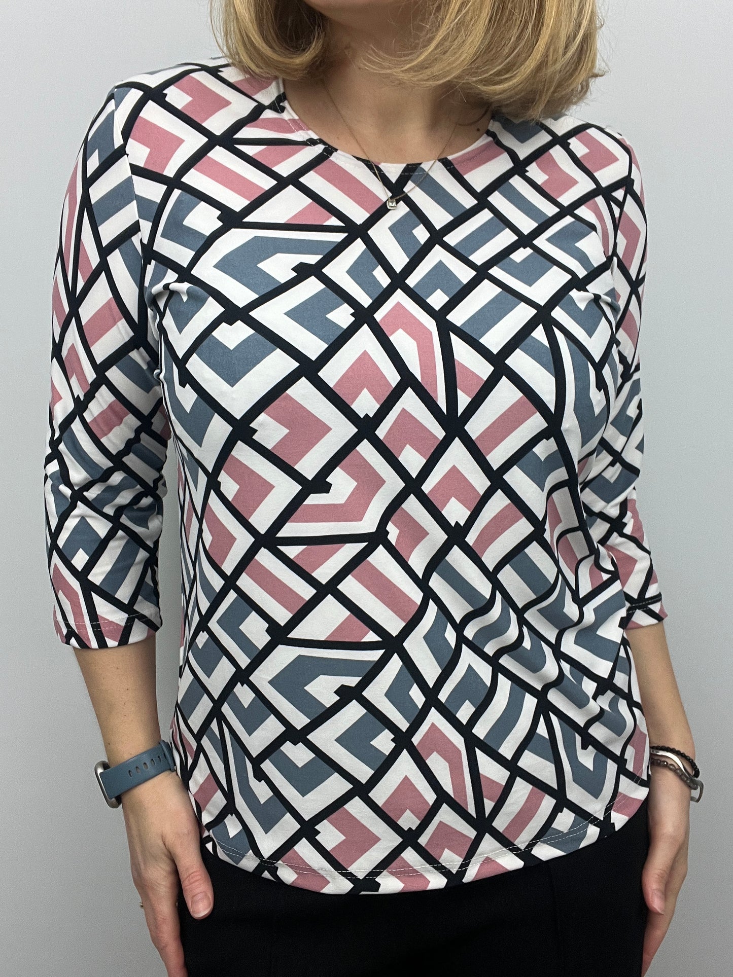 JANE peachy feeling style top 3/4 sleeves