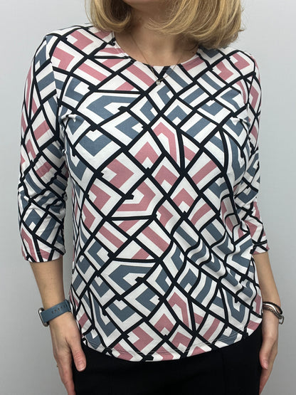 JANE peachy feeling style top 3/4 sleeves