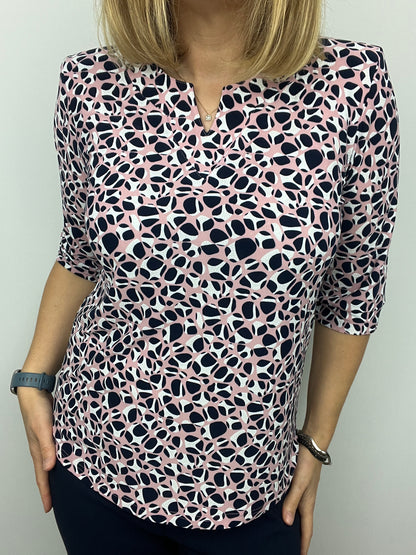 REGINA top with mini v-neck