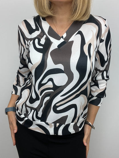 VICTORIA v-neck fine-knit top