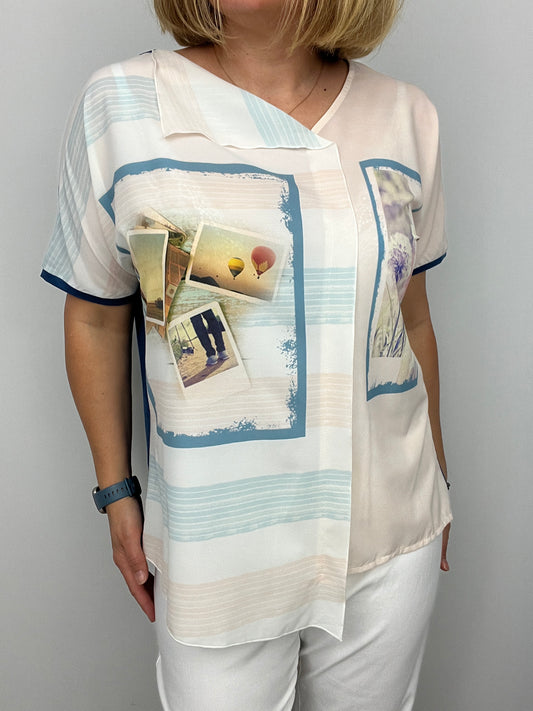 GIANNA memories print summer top