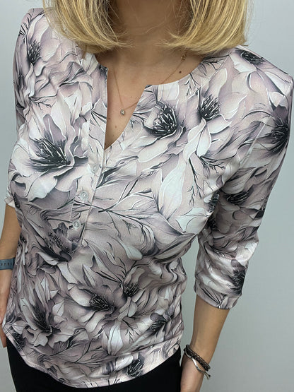 MADDY floral top with button detail