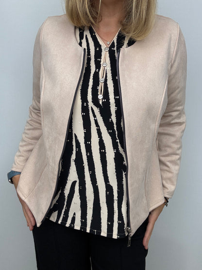 STACEY button-detail V-neck top