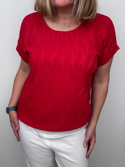 GEMMA textured wave top - red