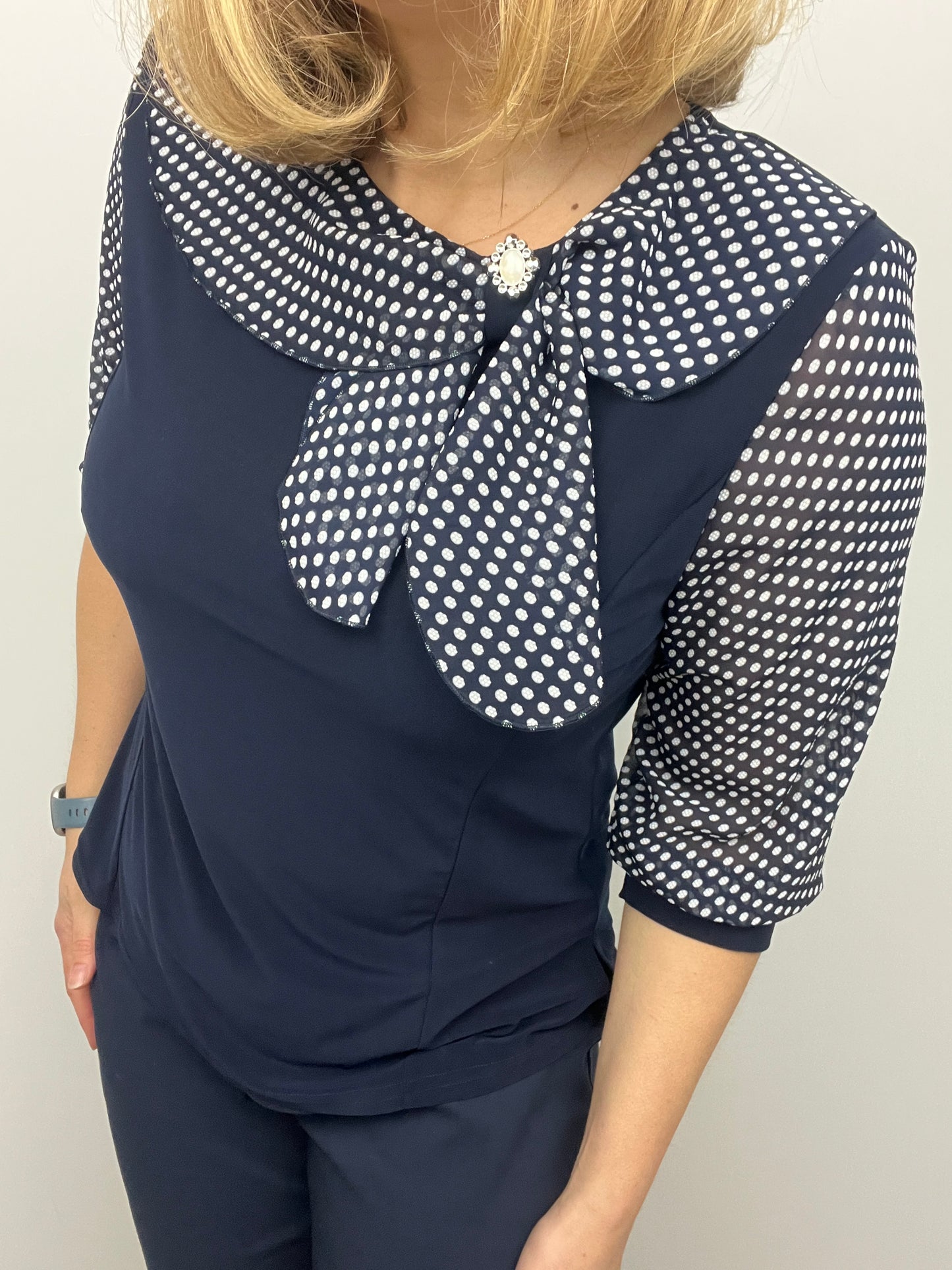 DEBBIE top with bow detail at neckline