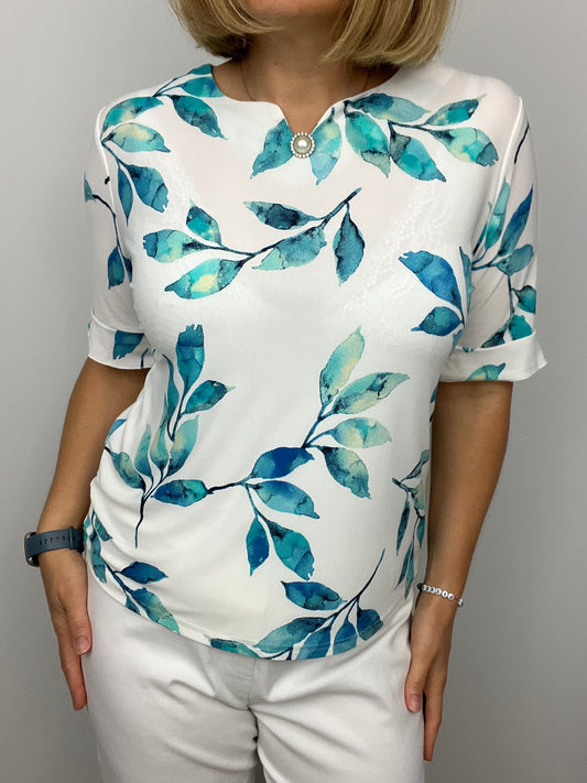 Lorna leaf print top