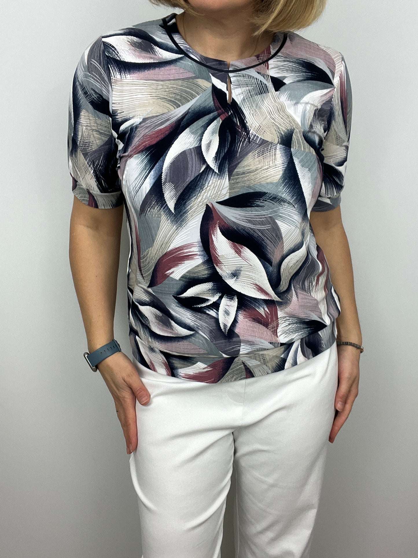 HAZEL short sleeve top with wide band