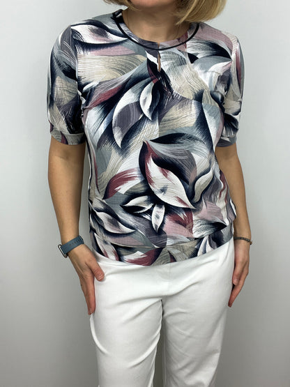 HAZEL short sleeve top with wide band
