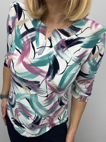 BELLA top with mini v-neck