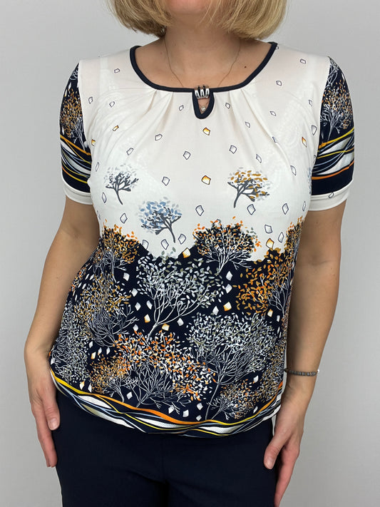 FAITH short sleeve top with elasticated hem
