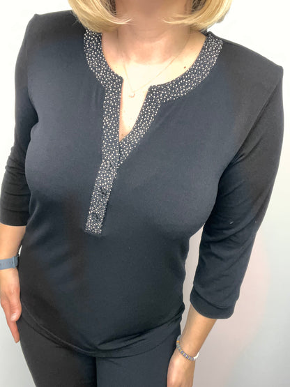 FRANCESCA black festive top