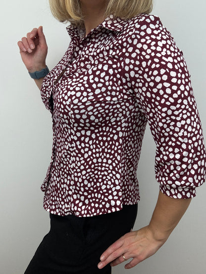 KYLIE burgundy button down blouse