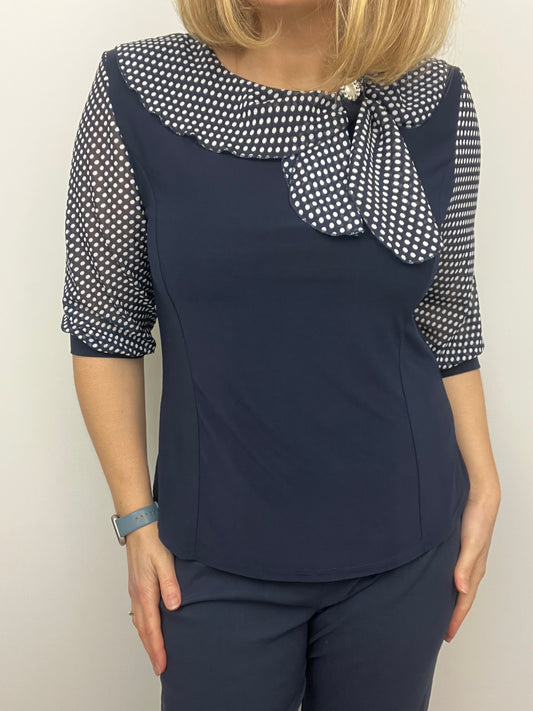DEBBIE top with bow detail at neckline